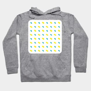 Yellow and blue diagonal stitches Hoodie